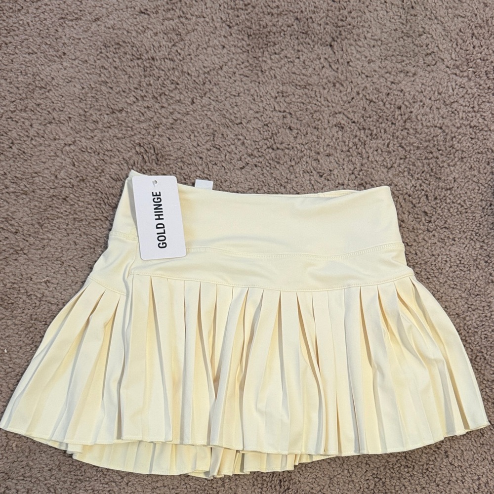 Gold Hinge Women's Cream Mini Skirt
